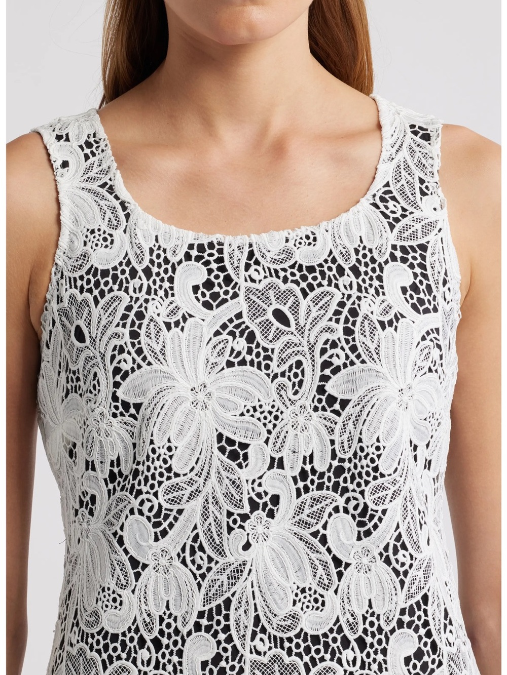 Tahari ASL White Floral Lace Shift Dress NWT - Picture 4 of 6